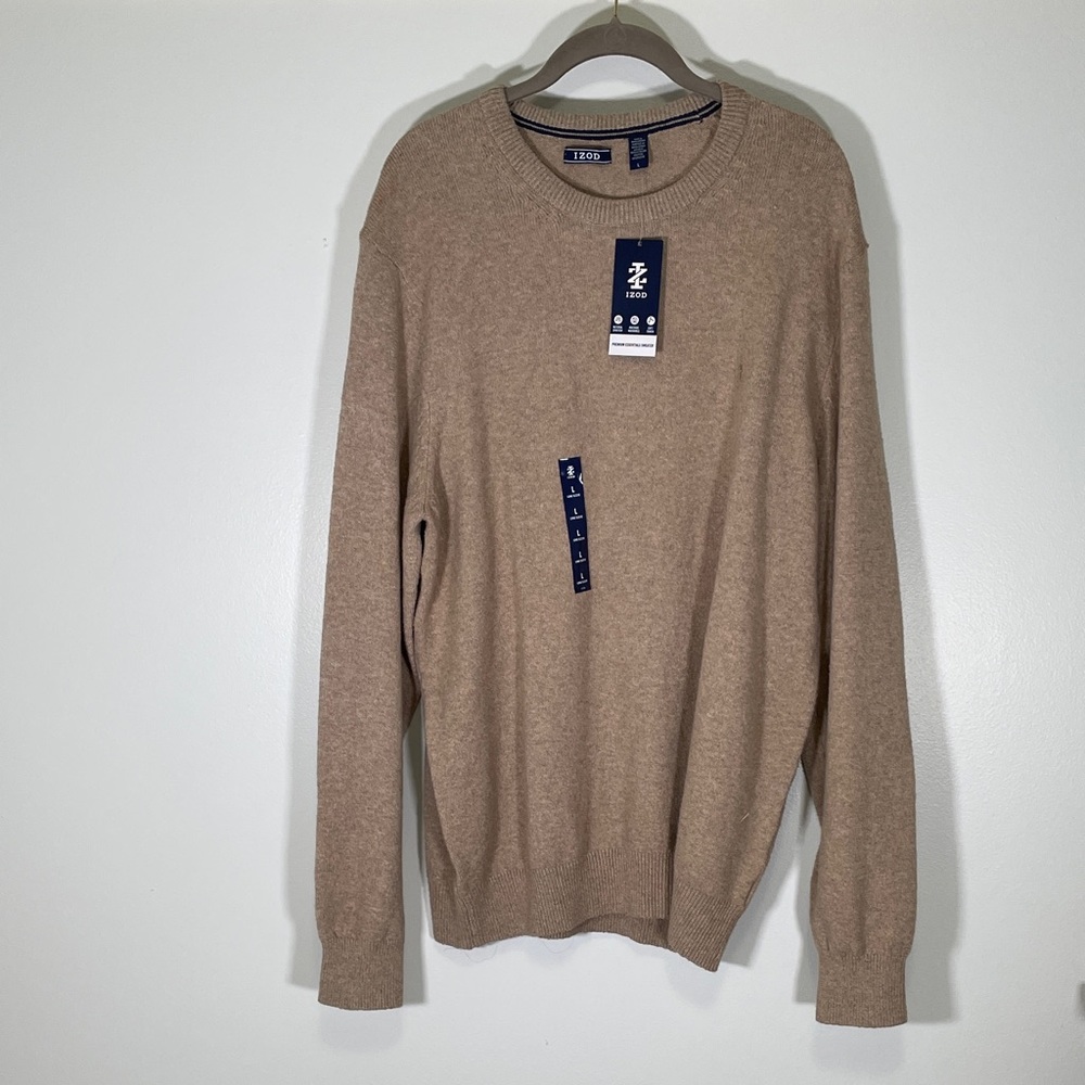 NWT Izod Men's Beige Crewneck Sweater